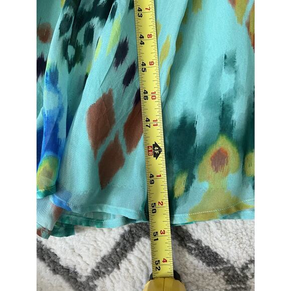 ANTHROPOLOGIE Serenade Turquoise Ikat Pullover Boho Maxi Dress Sz M *FLAW* - Picture 14 of 15